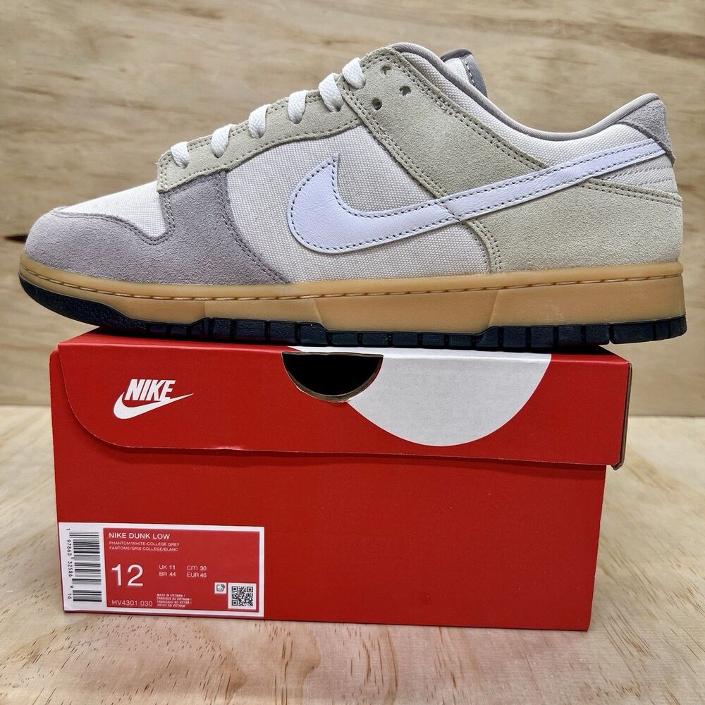 NEW Nike Dunk Low Retro Phantom Sz 12 College Grey Khaki Men’s HV4301 030